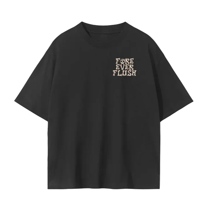 crew neck t-shirt with a graphic print of a pirate foursome playing a game of golf, and the text putt pirates below it.