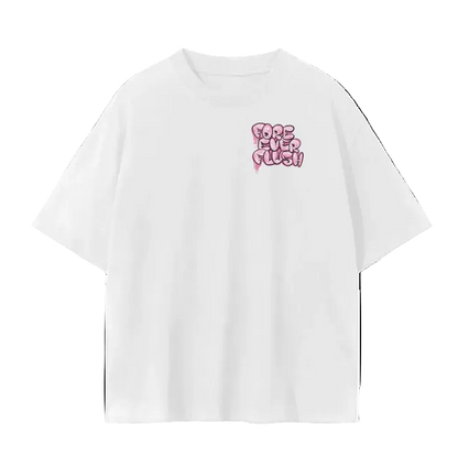 A white crew neck t-shirt with a graphic print of a turtle in a sun hat and sunglasses, playing a game of golf, and the text 'SLOW PLAY KILLS' below it.